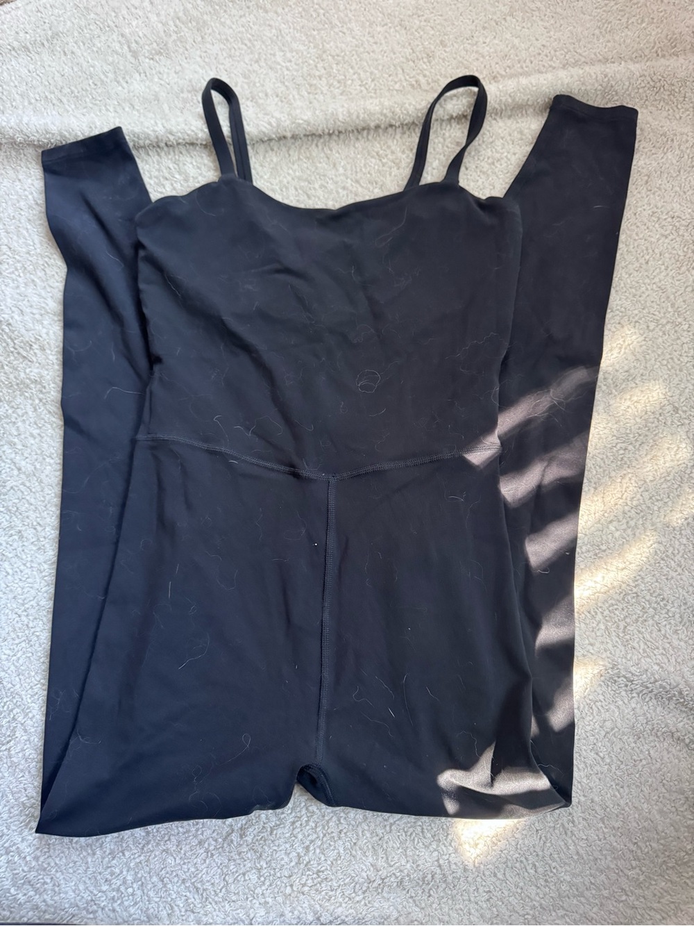 all in motion Black Sleeveless Stretch Jumpsuit with Thin Straps